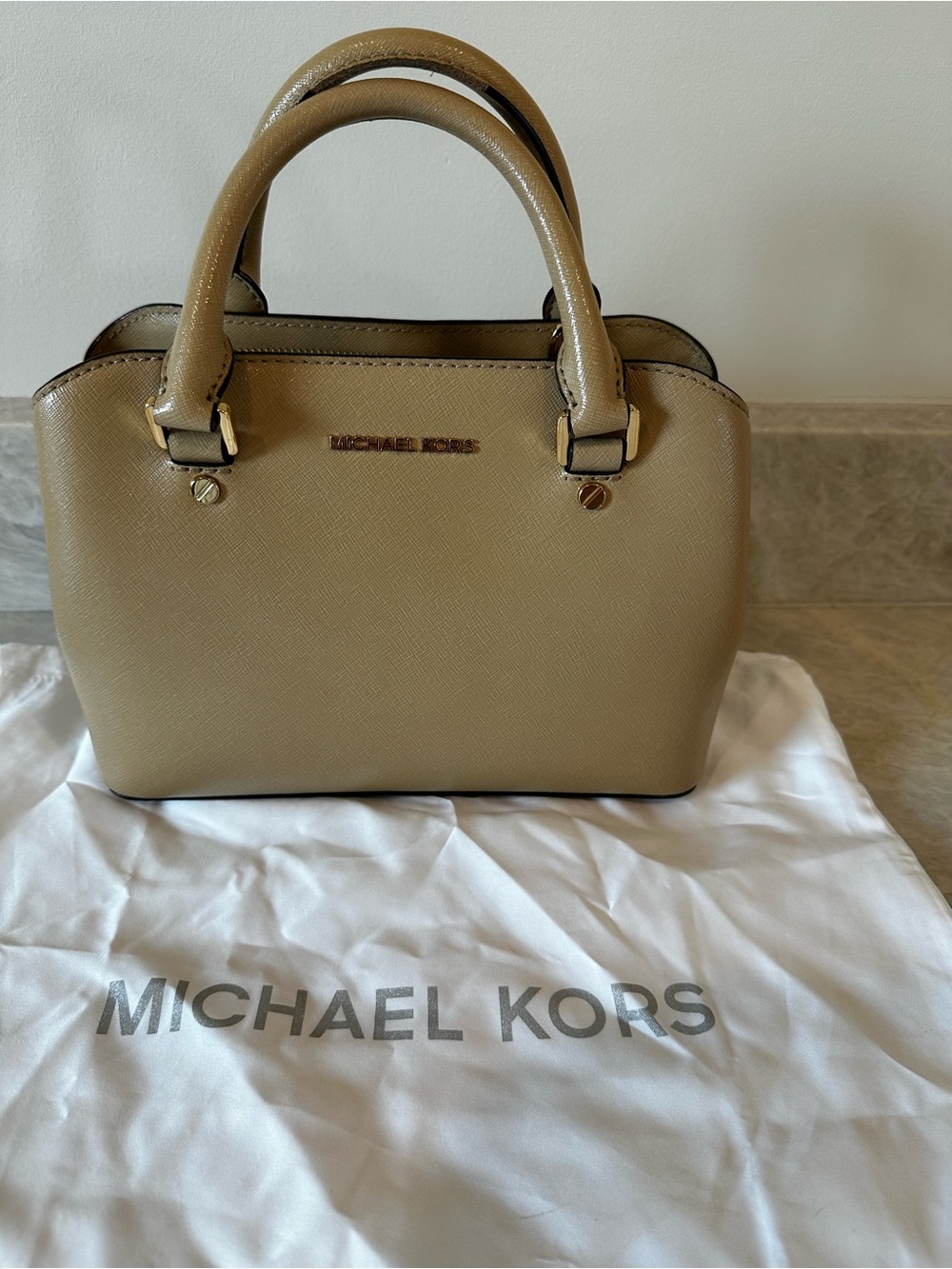 Michael Kors Tan Saffiano Leather Satchel
